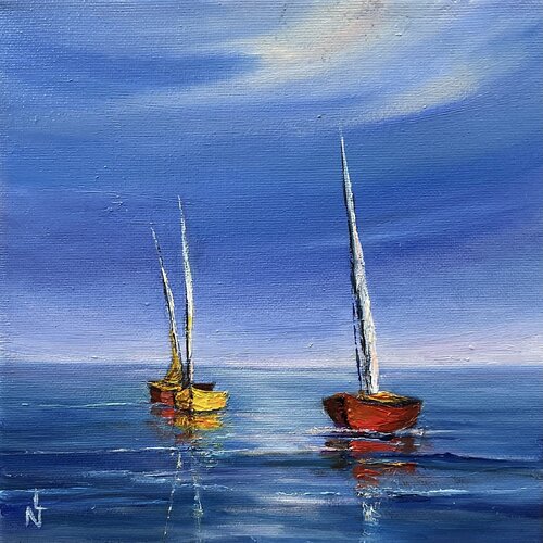 Mer calme van Nathalie Le Nallio Mazza, Schilderij te koop op Singulart