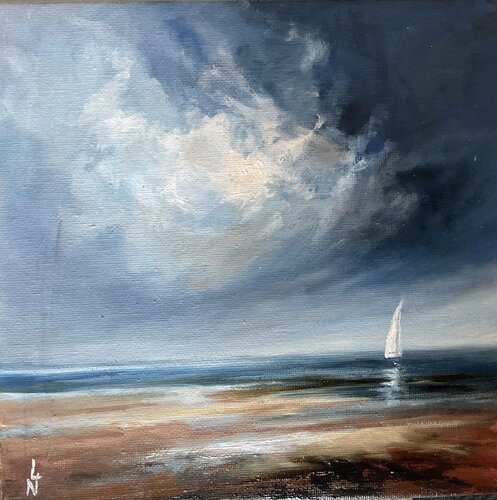 Mer orageuse van Nathalie Le Nallio Mazza, Schilderij te koop op Singulart