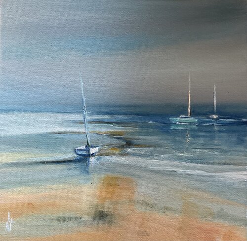 Au bord de la mer van Nathalie Le Nallio Mazza, Schilderij te koop op Singulart
