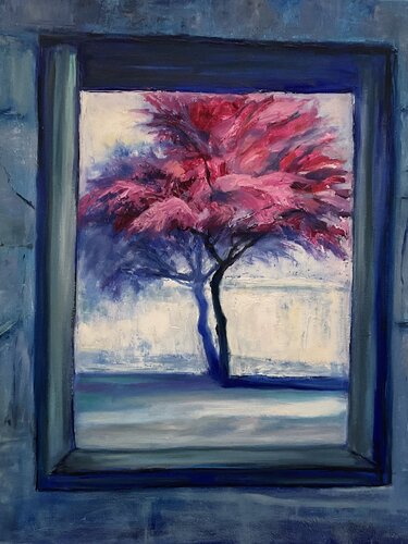 Vue sur cour van Nathalie Le Nallio Mazza, Schilderij te koop op Singulart