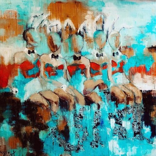 Honey Bunnies van Natalia Wüst, Schilderij te koop op Singulart