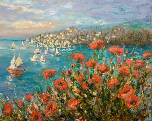 Mohnblumen Haffen by Natalia Wüst, Painting for Sale on Singulart