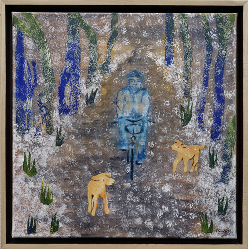 Schneegestöber im Hain di Sabrina Catowiez, Pittura in vendita su Singulart