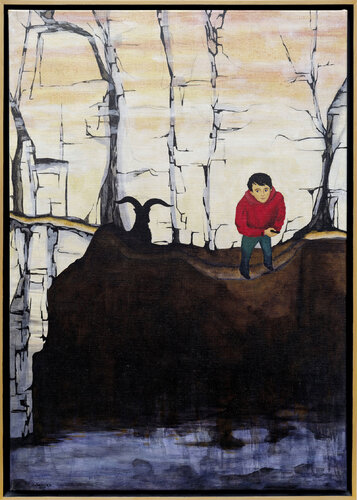 Meeting The Bharal van Sabrina Catowiez, Schilderij te koop op Singulart