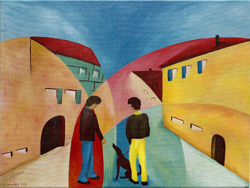 Begegnung im Elsass par Sabrina Catowiez, Peinture en vente sur Singulart