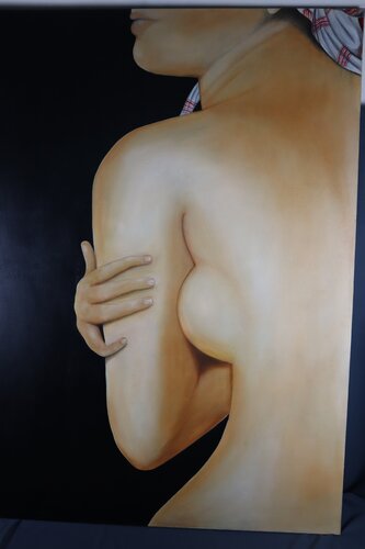 La grande Baigneuse d'après Ingres : Zoom von Jean Gabriel Mondié, Malerei kaufen auf Singulart