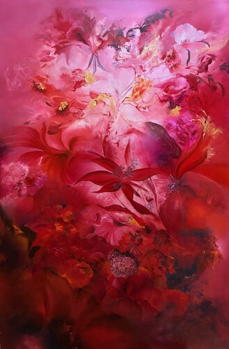 Corolle de feu par Sylvie Roy, Peinture en vente sur Singulart