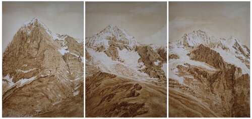 Eiger Mönch und Jungfrau van Werner Härtl, Schilderij te koop op Singulart