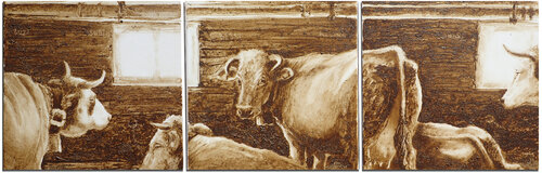 Im Stoi (Im Stall) von Werner Härtl, Malerei kaufen auf Singulart