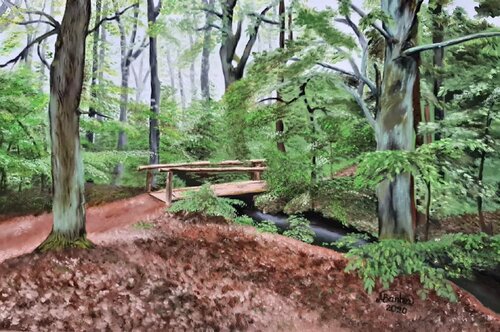 Whispering Bridge di Marija Venclova, Pittura in vendita su Singulart