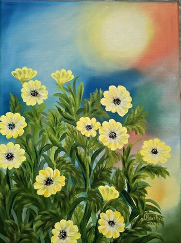 Sunshine in Bloom van Marija Venclova, Schilderij te koop op Singulart
