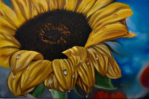Sunflower in Morning Dew von Marija Venclova, Malerei kaufen auf Singulart