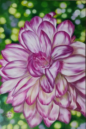 Dahlia – Queen of Autumn by Marija Venclova, Painting for Sale on Singulart