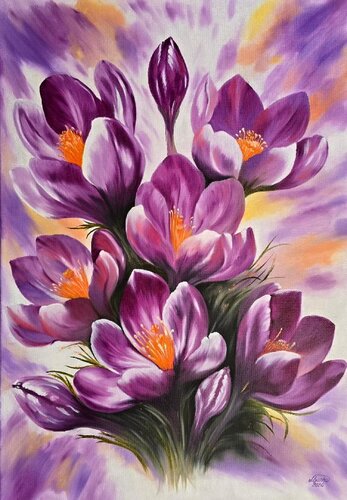 Spring Symphony of Crocuses von Marija Venclova, Malerei kaufen auf Singulart