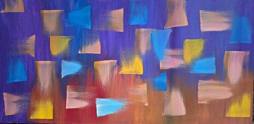 Vibrating Geometric Composition by Marija Venclova, Painting for Sale on Singulart