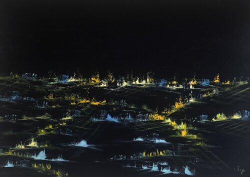 METROPOLI NELLA NOTTE van Ilaria Sperotto, Schilderij te koop op Singulart