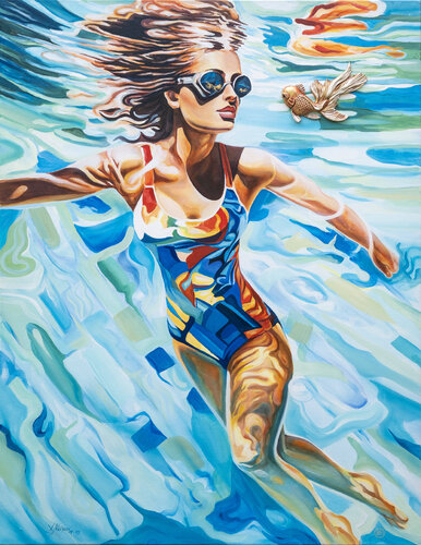 “When Wishes Float”    This original artwork is part of the Emboss Art series and is exclusively available through Singulart. von Vitaly Moiseev, Malerei kaufen auf Singulart