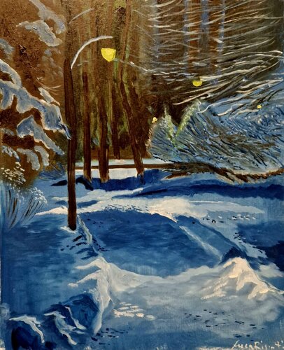Il viandante d'inverno par luca Ripamonti, Peinture en vente sur Singulart