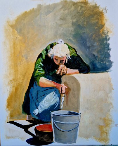 La raccolta dell'acqua van luca Ripamonti, Schilderij te koop op Singulart