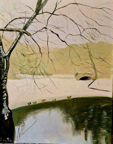 Inverno in Central Park van luca Ripamonti, Schilderij te koop op Singulart
