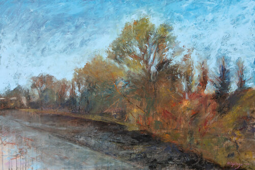 Riverbank, Late Light by Wolfango Chiappella, 회화 for Sale on Singulart