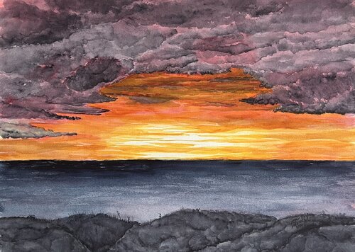 Glorious Sunset van John Hazel, Schilderij te koop op Singulart