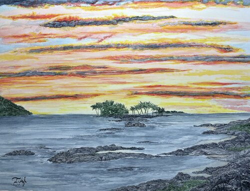 Dream Hawaiian Sunrise von John Hazel, Werk auf Papier kaufen auf Singulart