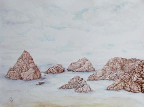 Beachwalk van John Hazel, Werk op papier te koop op Singulart