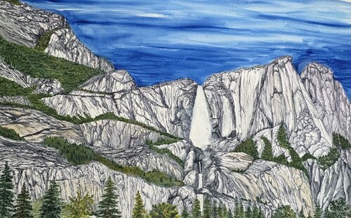 Yosemite Falls von John Hazel, Werk auf Papier kaufen auf Singulart