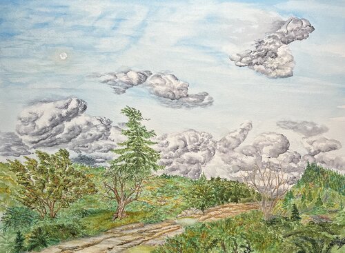 Daytime Moon von John Hazel, Werk auf Papier kaufen auf Singulart