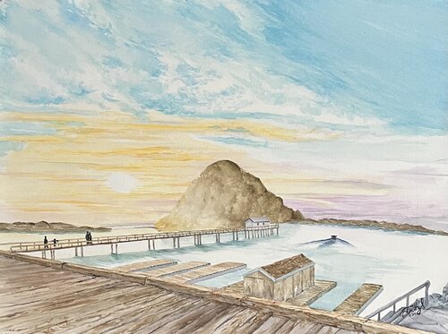 Morro Rock Sunset von John Hazel, Werk auf Papier kaufen auf Singulart