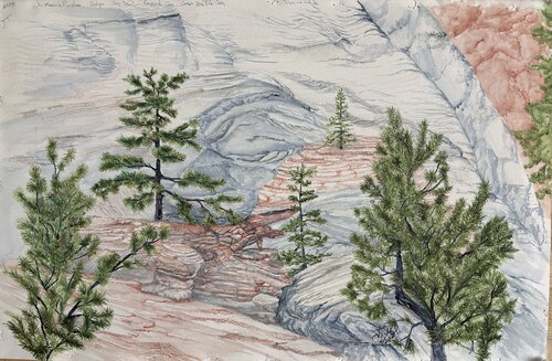 Zion National Park, Dragon's Eye by John Hazel, Work on Paper for Sale on Singulart
