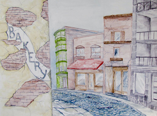 Old Town by John Hazel, Work on Paper for Sale on Singulart