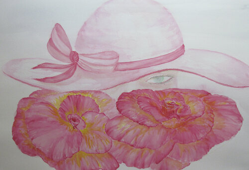 What's Behind the Flowers di John Hazel, Opera su carta in vendita su Singulart