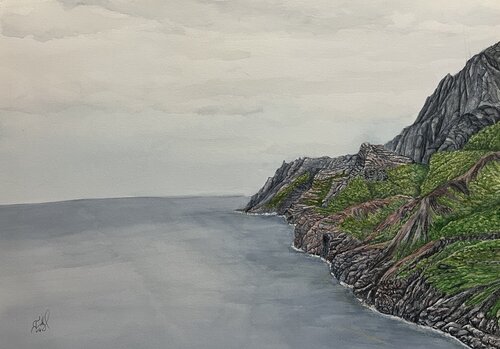 Rugged Coast di John Hazel, Opera su carta in vendita su Singulart