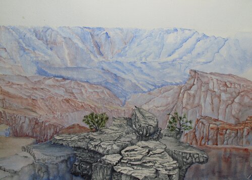 Grand Canyon Trees by John Hazel, Work on Paper for Sale on Singulart