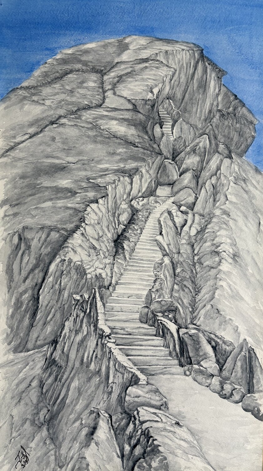 Moro Stairs from 1940 John Hazel Work on Paper for sale