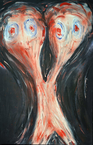 Curious Two van Peer The New Dutch Painter, Schilderij te koop op Singulart