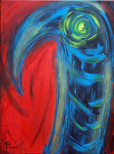 ‘’The Professor’’ - The Primordial Mind that sees What Is Coming de Peer The New Dutch Painter, Pintura a la venta en Singulart
