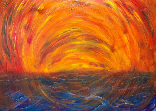 "First Sunset" - The Dawn of a New Era on Earth Peer The New Dutch Painter