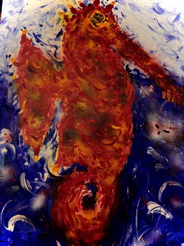 "Gigant Seahorse’’ - The Untamed Power of Nature di Peer The New Dutch Painter, Pittura in vendita su Singulart