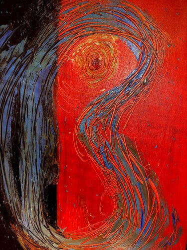 ‘’DNA on the Move’’ – The Eternal Search for Connection van Peer The New Dutch Painter, Schilderij te koop op Singulart