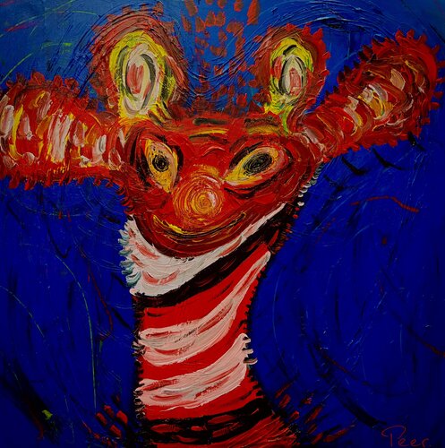 ‘’The Funny One’’ - The Primordial Comedian who United the Tribe van Peer The New Dutch Painter, Schilderij te koop op Singulart