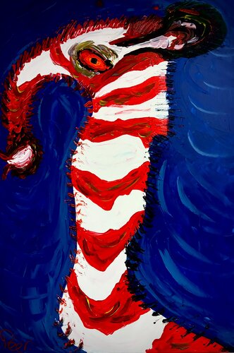 ‘’The Secretary’’ - The Silent Force That Keeps the Tribe Alive di Peer The New Dutch Painter, Pittura in vendita su Singulart