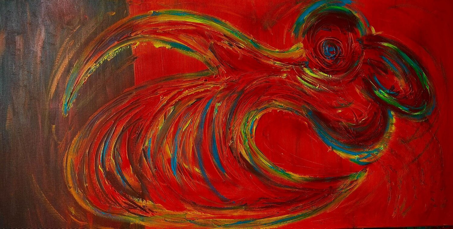 "Ride Like The Wind" – Primordial Power in Motion Peer The New Dutch Painter Originalgemälde zu verkaufen