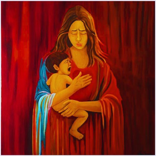 DOLOR EN ROJO van VILMA MARQUEZ DE HERRERA, Schilderij te koop op Singulart