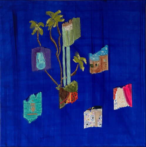 Collecting Memories - Blue Blue par Biljana Lazovic, Peinture en vente sur Singulart