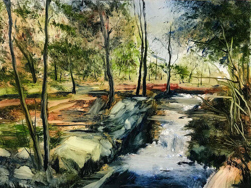 Southford Falls di Mark LaRiviere, Pittura in vendita su Singulart