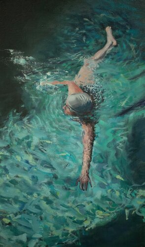 Pool Swimmer di Mark LaRiviere, Pittura in vendita su Singulart