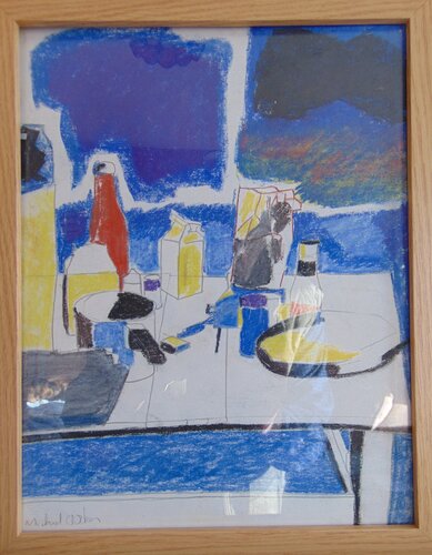 table still life close up de michael aitken, Dibujo a la venta en Singulart